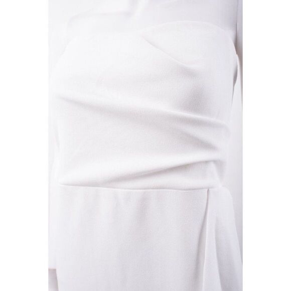 Dress The Population Womens Liv Ruffled Midi Dress Strapless XL White NWT - Picture 5 of 7